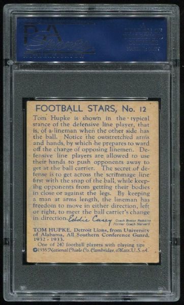 1935 National Chicle #12 Tom Hupke PSA 2 MC