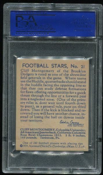 1935 National Chicle #21 Cliff Montgomery PSA 7