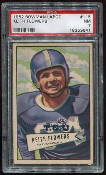 1952 Bowman Large #115 Keith Flowers PSA 7