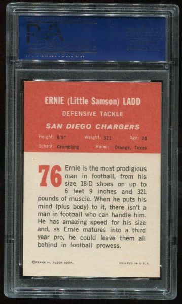 1963 Fleer #76 Ernie Ladd PSA 8