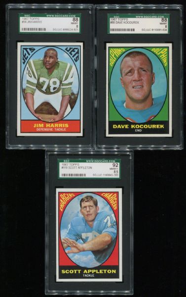 1967 Topps Lot of 7 Assorted SGC 88