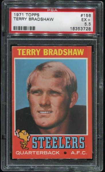 1971 Topps #156 Terry Bradshaw PSA 5.5