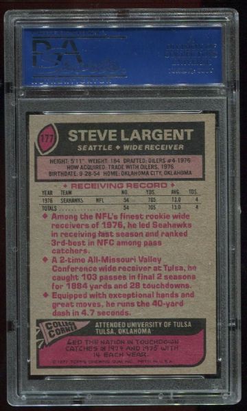 1977 Topps #177 Steve Largent PSA 9