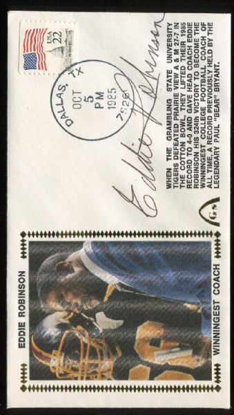 Signed Gateway First Day Cover Eddie Robinson 10/5/85