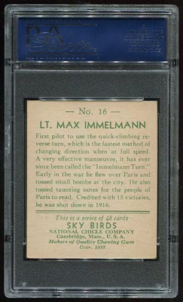 1933 National Chicle Sky Birds 16 Lt. Max Immelmann PSA 6