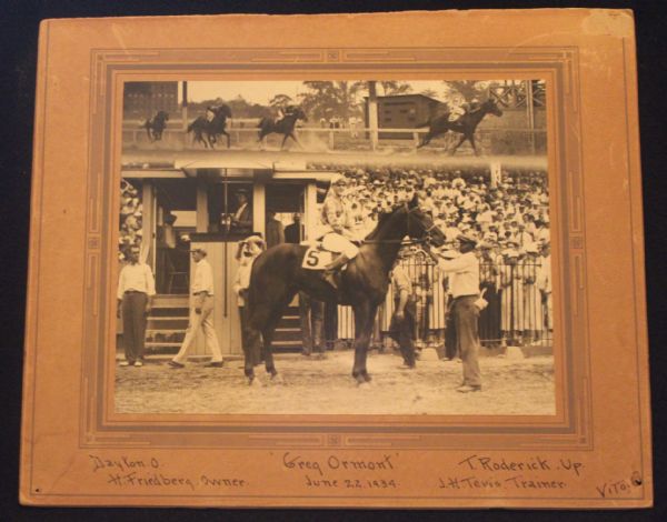 June 22, 1934 Photo of Jockey & Racehorse