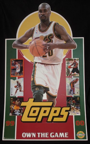 1999-2000 Topps Basketball Display w/ Gary Payton