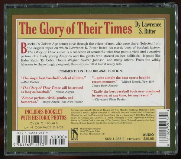 The Glory of Their Times by Lawrence Ritter 4 CD Set & Collectible Album