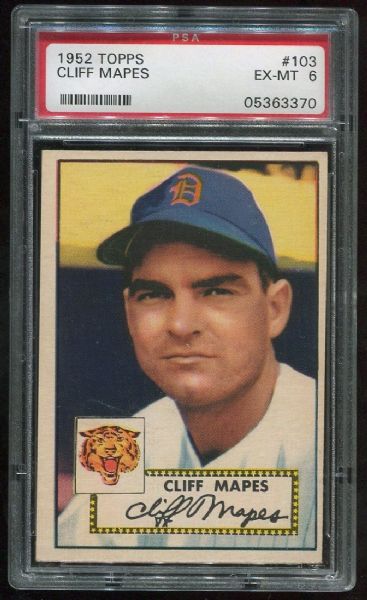 1952 Topps #103 Cliff Mapes PSA 6