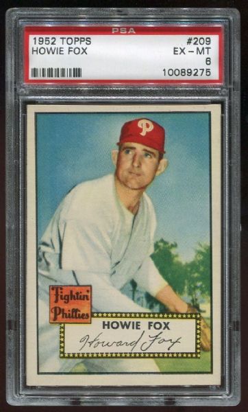 1952 Topps #209 Howie Fox PSA 6
