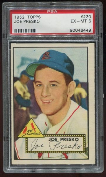 1952 Topps #220 Joe Presko PSA 6