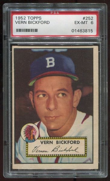 1952 Topps #252 Vern Bickford PSA 6
