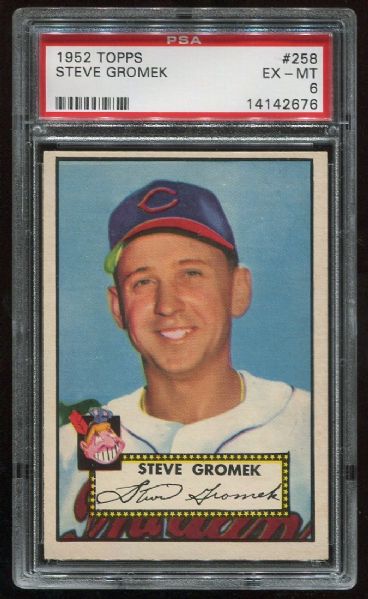 1952 Topps #258 Steve Gromek PSA 6