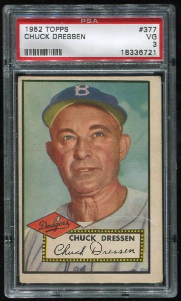 1952 Topps #377 Chuck Dressen PSA 3