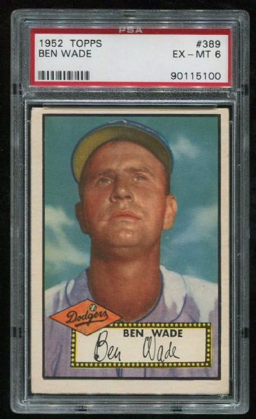1952 Topps #389 Ben Wade PSA 6