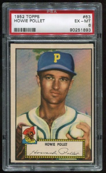 1952 Topps #63 Howie Pollet PSA 6