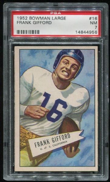 1952 Bowman Large #16 Frank Gifford PSA 7