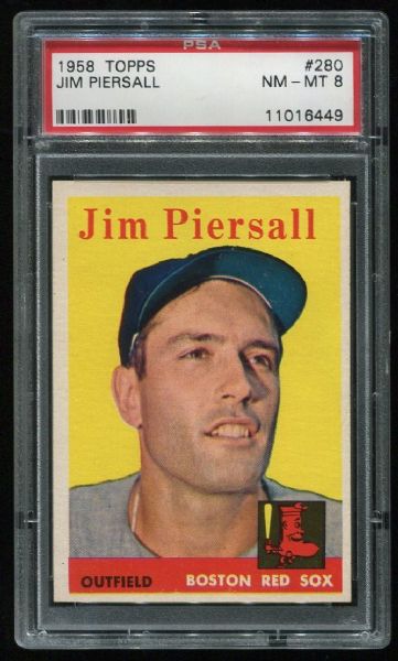 1958 Topps #280 Jim Piersall PSA 8