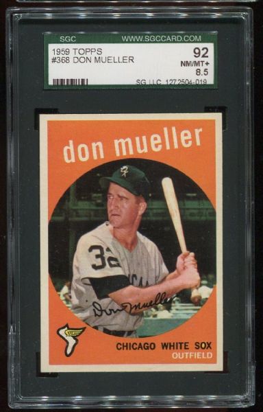 1959 Topps #368 Don Mueller SGC 92