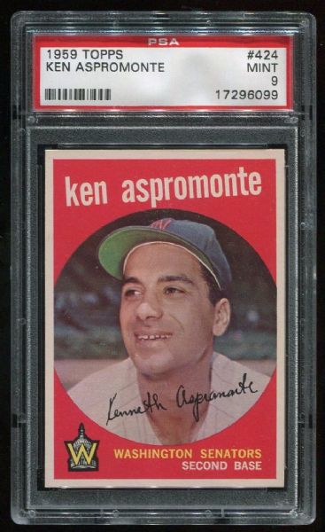 1959 Topps #424 Ken Aspromonte PSA 9