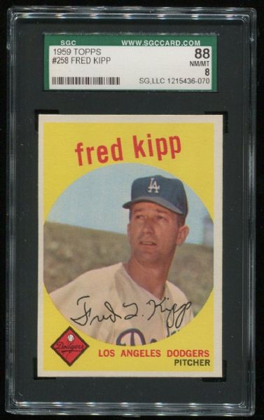 1959 Topps #258 Fred Kipp SGC 88