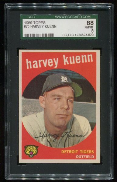 1959 Topps #70 Harvey Kuenn SGC 88