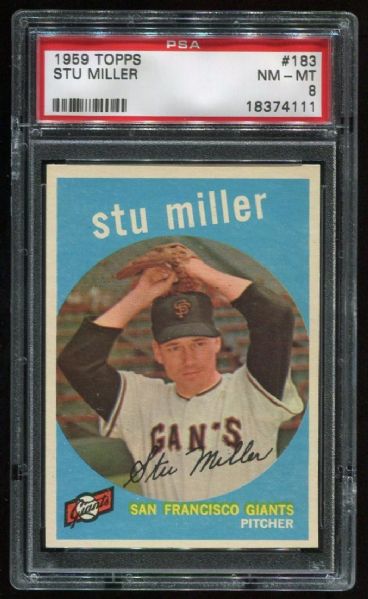 1959 Topps #183 Stu Miller PSA 8
