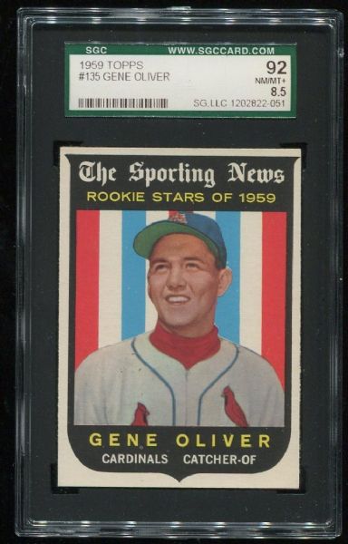 1959 Topps #135 Gene Oliver SGC 92