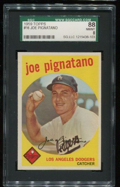 1959 Topps #16 Joe Pignatano SGC 88