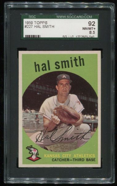 1959 Topps #227 Hal Smith SGC 92