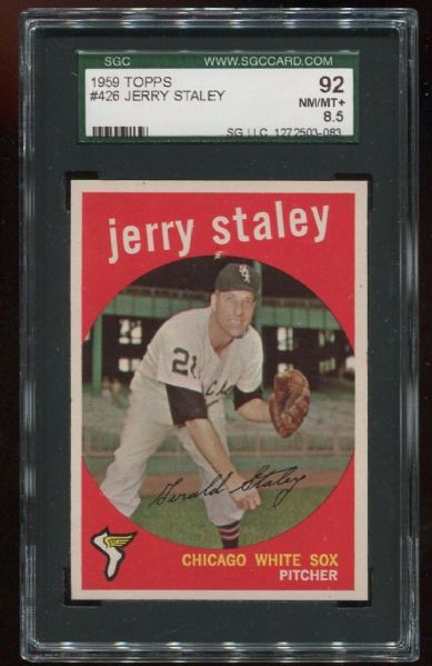 1959 Topps #426 Jerry Staley SGC 92
