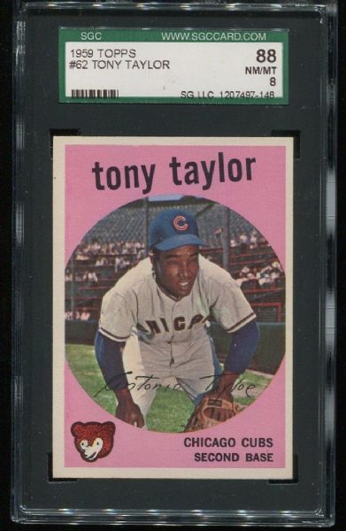 1959 Topps #62 Tony Taylor SGC 88