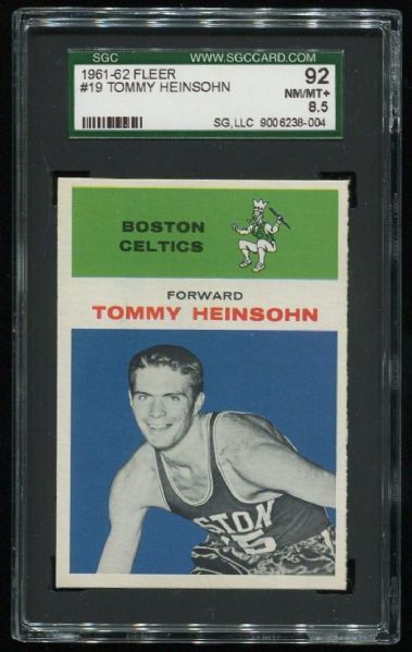 1961 Fleer #19 Tommy Heinsohn SGC 92
