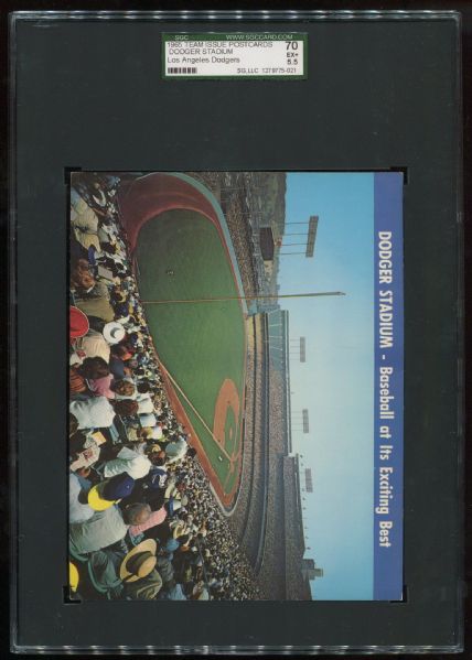 1965 Los Angeles Dodgers Stadium Team Issue Postcard SGC 70
