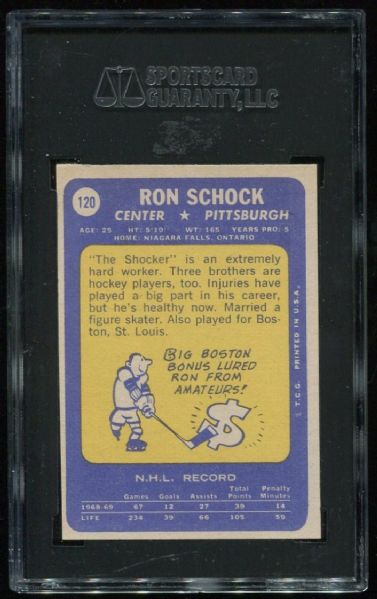 1969-70 Topps #120 Ron Schock SGC 88