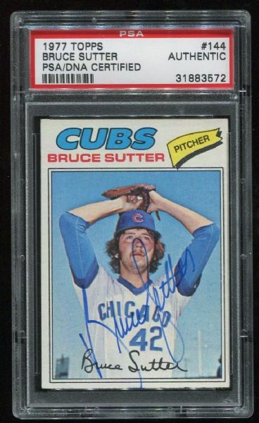1977 Topps #144 Bruce Sutter PSA/DNA Auth Auto 