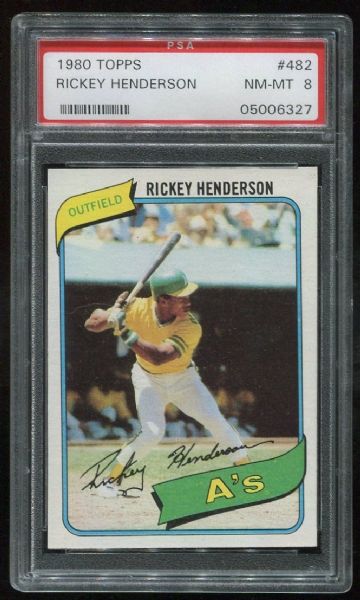 1980 Topps #482 Rickey Henderson PSA 8