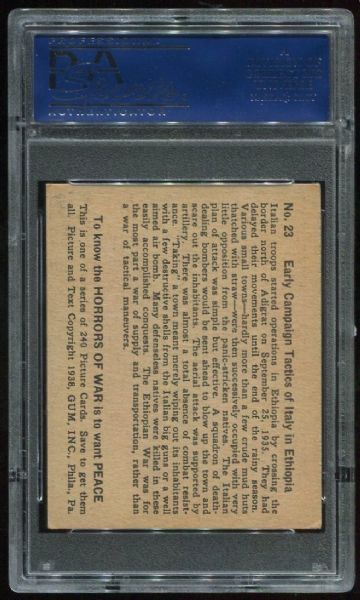1938 Horrors Of War #23 Early Campaign Tactics Of Italy... PSA 5