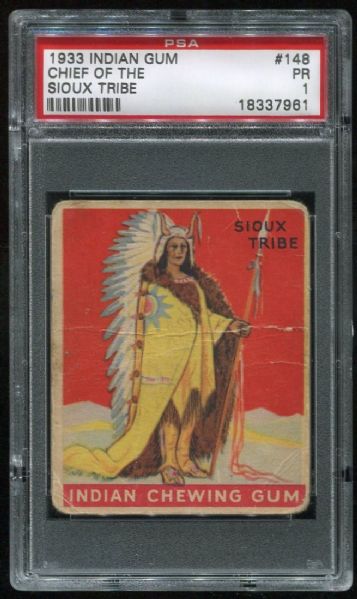 1933 Indian Gum 148 Chief Of The Sioux TribePSA 1