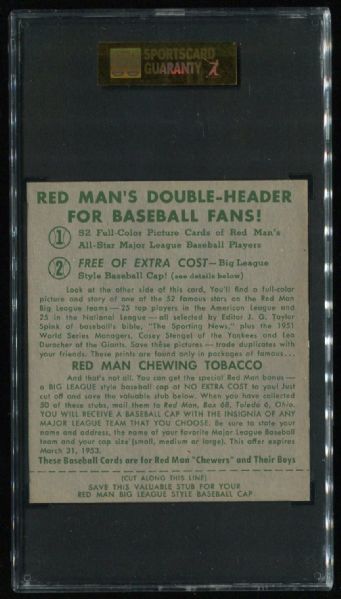 1952 Redman Tobacco NL-17 Pee Wee Reese SGC 84