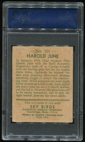 1934 National Chicle Sky Birds 101 Harold June PSA 4
