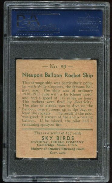 1934 National Chicle Sky Birds 89 Nieuport Rocket Ship PSA 3