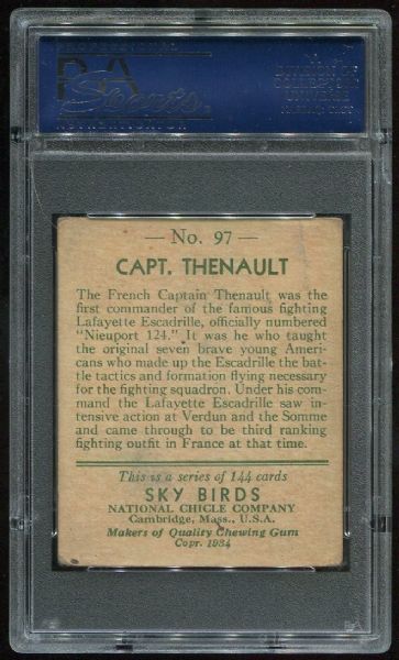 1934 National Chicle Sky Birds 97 Capt. Thenault PSA 3