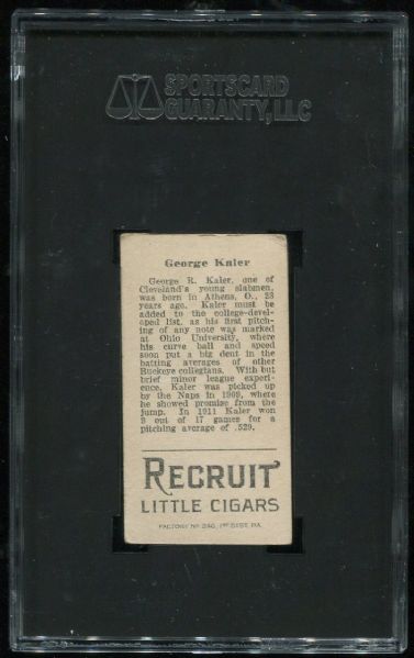 1912 T207 Recruit George Kaler SGC 50