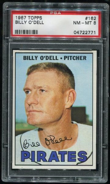 1967 Topps #162 Billy O'Dell PSA 8