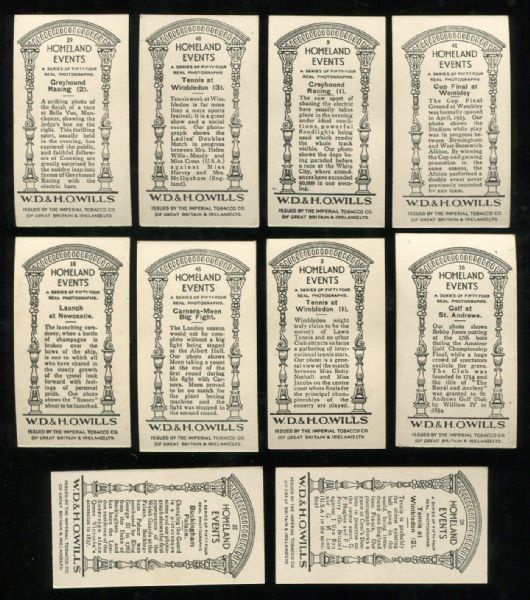 1932 W.D. & H.O. Wills 'Homeland Events' Complete Set (54 Cards)