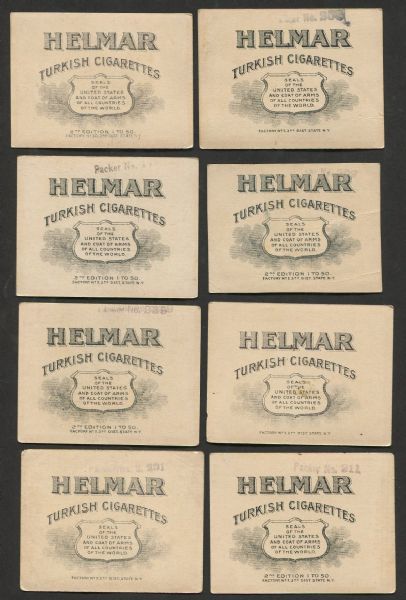 1910-11 T107 Helmar Turkish Cigarettes Seals of the US & Coats of Arms of Countries Lot of 61