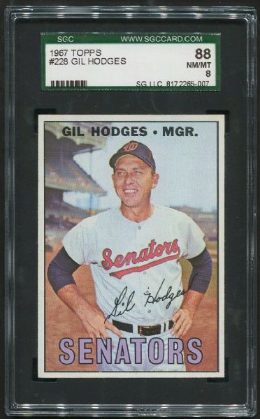 1967 Topps #228 Gil Hodges SGC 88