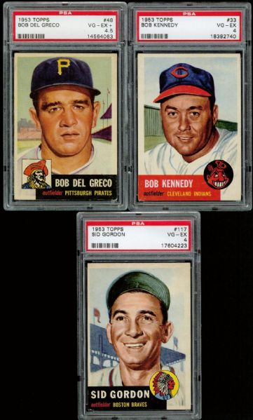 1953 Topps Lot of 9 Assorted PSA 4-5
