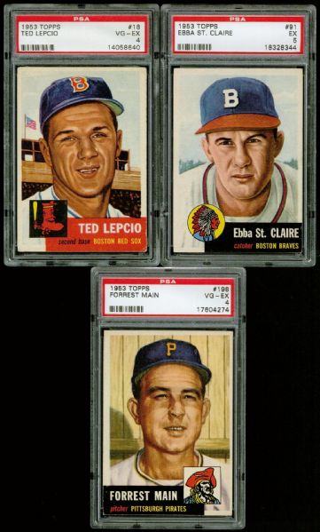 1953 Topps Lot of 9 Assorted PSA 4-5